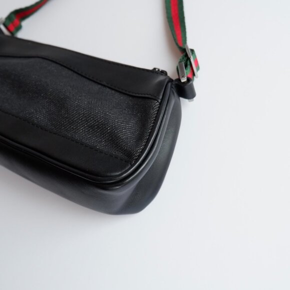 Authentic Preowned Gucci Black Denim/ Leather Sherry Line Micro Shoulder Bag - Picture 8 of 16